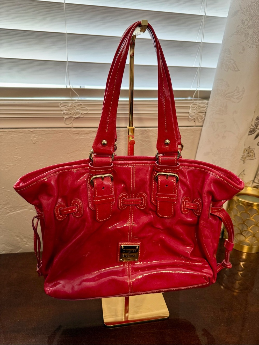 Dooney & Bourke Glossy Pink Patent Shoulder Bag